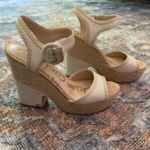 Sam Edelman size 9.5 Beige Platform Wedges